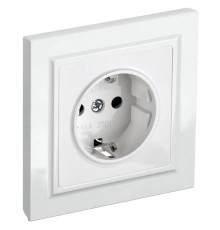 Розетка силов. IEK Brite РСР14-1-0-БрБ BR-R14-16-K01-F одинар. скрыт. зазем. штор. белый (упак.:1шт)