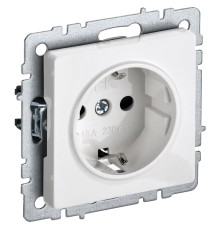 Розетка силов. IEK Brite РС14-1-0-БрБ BR-R14-16-K01 одинар. скрыт. зазем. штор. белый (упак.:1шт)