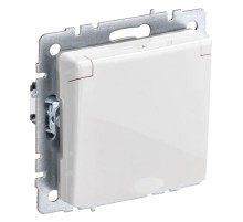 Розетка силов. IEK Brite РСбш10-3-44-БрБ BR-R16-16-44-K01 одинар. скрыт. зазем. штор. IP44 белый (упак.:1шт)
