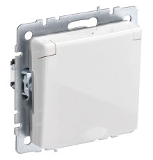 Розетка силов. IEK Brite РСбш10-3-44-БрБ BR-R16-16-44-K01 одинар. скрыт. зазем. штор. IP44 белый (упак.:1шт)