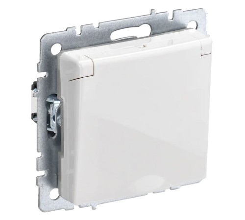 Розетка силов. IEK Brite РСбш10-3-44-БрБ BR-R16-16-44-K01 одинар. скрыт. зазем. штор. IP44 белый (упак.:1шт)