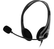 Наушники с микрофоном Оклик HS-M300 черный/серый 1.8м накладные оголовье (1876323)