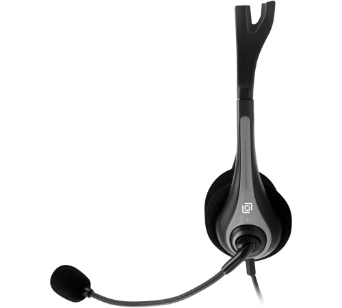 Наушники с микрофоном Оклик HS-M300 черный/серый 1.8м накладные оголовье (1876323)