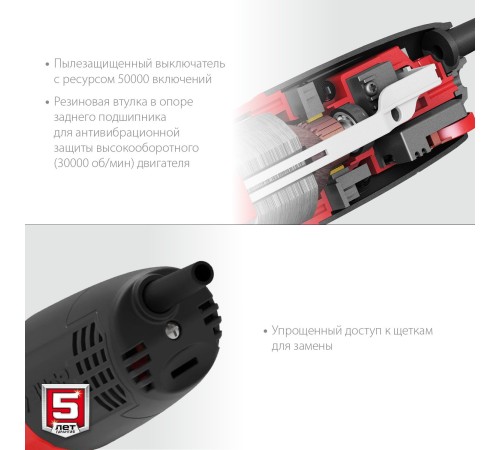 Углошлифовальная машина Зубр УШМ-125-1005 1000Вт 11000об/мин рез.шпин.:M14 d=125мм