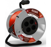 Удлинитель силовой Ресанта СУ-3х1,5-30/2 (61/118/6) 2x1.0кв.мм 4розет. 40м ПВС катушка серый