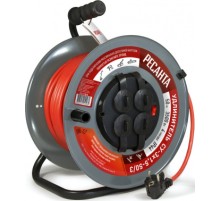 Удлинитель силовой Ресанта СУ-3х1,5-50/3 (61/118/8) 2x1.0кв.мм 4розет. 40м ПВС катушка серый