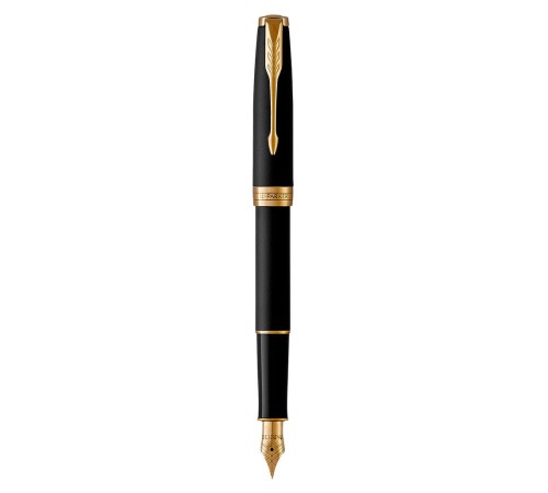 Ручка перьев. Parker Sonnet Core F528 (CW1931516) Matte Black GT F сталь нержавеющая подар.кор.