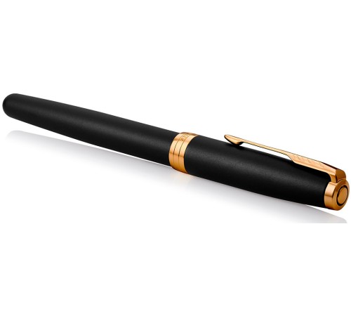 Ручка перьев. Parker Sonnet Core F528 (CW1931516) Matte Black GT F сталь нержавеющая подар.кор.