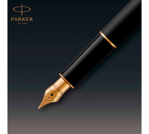 Ручка перьев. Parker Sonnet Core F528 (CW1931516) Matte Black GT F сталь нержавеющая подар.кор.
