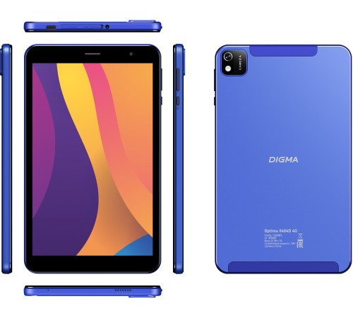 Планшет Digma Optima 8404D 4G SC9863 (1.6) 8C RAM4Gb ROM64Gb 8" IPS 1920x1200 3G 4G Android 12 синий 5Mpix 2Mpix BT GPS WiFi Touch microSD 128Gb 4000mAh
