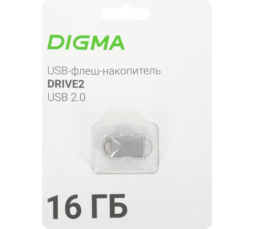 Флеш Диск Digma 16Gb DRIVE2 DGFUM016A20SR USB2.0 серебристый Флеш Диск Digma 16Gb DRIVE2 DGFUM016A20SR USB2.0 серебристый