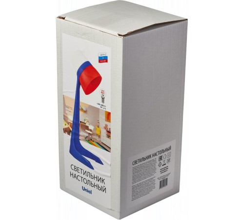 Светильник Uniel ULO-K22 D-E14-A White-Blue-Red (UL-00010040) настольный на основание E14 белый/синий 40Вт