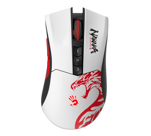 Мышь A4Tech Bloody R90 Plus Naraka белый/рисунок оптическая (5000dpi) беспроводная USB (7but) Мышь A4Tech Bloody R90 Plus Naraka белый/рисунок оптическая (5000dpi) беспроводная USB (7but)
