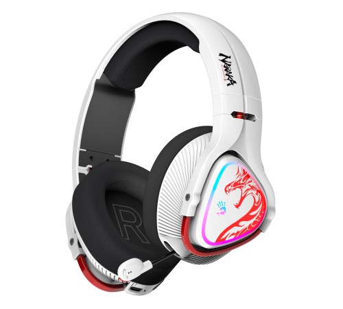 Наушники с микрофоном A4Tech Bloody MR720 белый/красный мониторные BT/Radio оголовье (MR720 NARAKA)