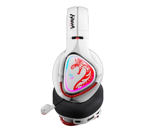 Наушники с микрофоном A4Tech Bloody MR720 белый/красный мониторные BT/Radio оголовье (MR720 NARAKA)