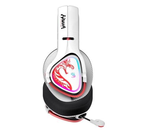 Наушники с микрофоном A4Tech Bloody MR720 белый/красный мониторные BT/Radio оголовье (MR720 NARAKA)