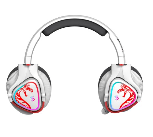 Наушники с микрофоном A4Tech Bloody MR720 белый/красный мониторные BT/Radio оголовье (MR720 NARAKA)