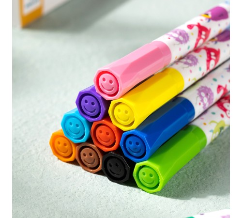 Фломастеры Deli EC155-12 пулевидный пиш. наконечник 12цв. коробка с европодвесом