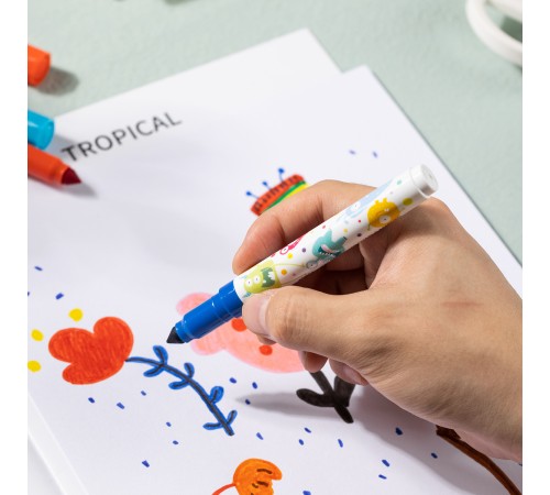 Фломастеры Deli EC155-12 пулевидный пиш. наконечник 12цв. коробка с европодвесом