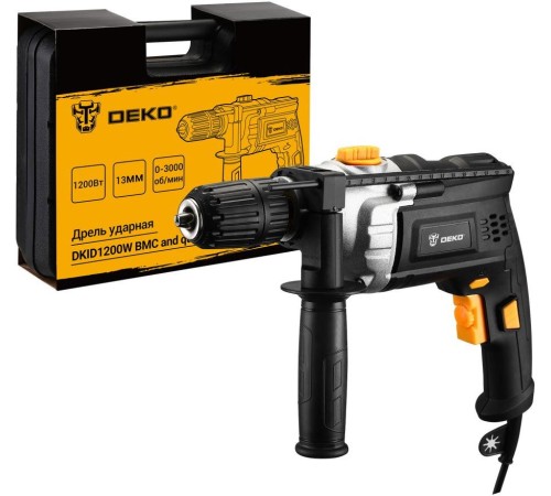 Дрель ударная Deko DKID1200W 1200Вт патрон:быстрозажимной реверс (кейс в комплекте) (063-4327)