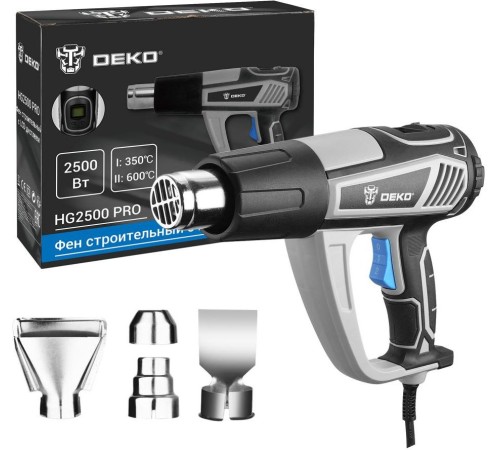 Технический фен Deko HG2500 PRO 2500Вт темп.350/600С Технический фен Deko HG2500 PRO 2500Вт темп.350/600С