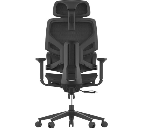 Кресло Cactus CS-CHR-MC01-BK черный сет./эко.кожа с подголов. крестов. пластик подст.для ног