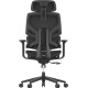 Кресло Cactus CS-CHR-MC01-BK черный сет./эко.кожа с подголов. крестов. пластик подст.для ног