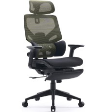 Кресло Cactus CS-CHR-MC01-LGNBK салатовый сиденье черный сетка/ткань с подголов. крестов. пластик подст.для ног