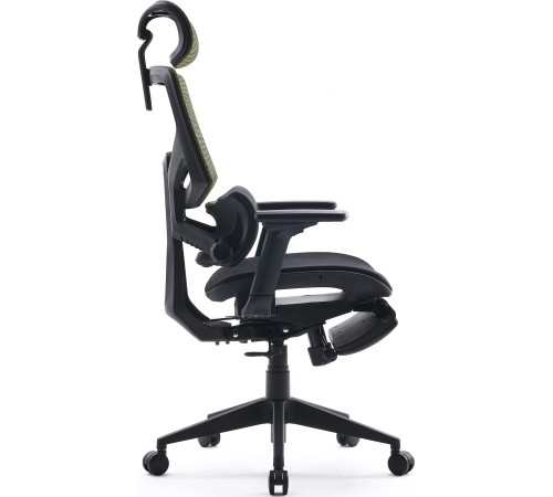 Кресло Cactus CS-CHR-MC01-LGNBK салатовый сиденье черный сетка/ткань с подголов. крестов. пластик подст.для ног