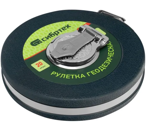 Рулетка геодезическая СИБРТЕХ 20 м х 13 мм, закрытый корпус, фиберглассовая лента// СИБРТЕХ 31261