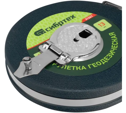 Рулетка геодезическая СИБРТЕХ 20 м х 13 мм, закрытый корпус, фиберглассовая лента// СИБРТЕХ 31261