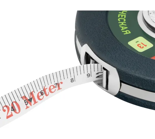 Рулетка геодезическая СИБРТЕХ 20 м х 13 мм, закрытый корпус, фиберглассовая лента// СИБРТЕХ 31261