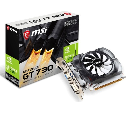 Видеокарта MSI PCI-E N730-2GD3V3 NVIDIA GeForce GT 730 2048Mb 64 GDDR3 902/1600 DVIx1 HDMIx1 CRTx1 HDCP Ret Видеокарта MSI PCI-E N730-2GD3V3 NVIDIA GeForce GT 730 2048Mb 64 GDDR3 902/1600 DVIx1 HDMIx1 CRTx1 HDCP Ret
