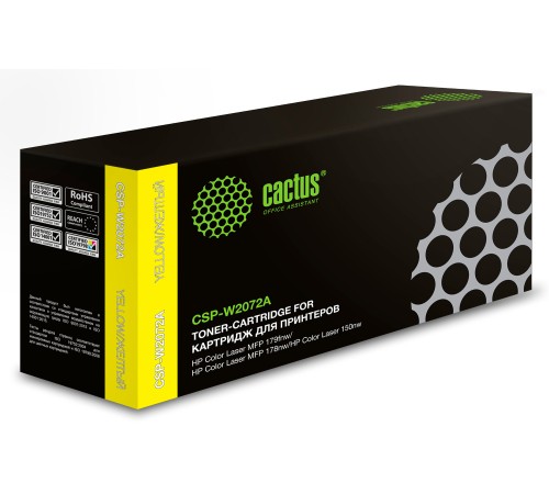 Картридж лазерный Cactus CSP-W2072A желтый (700стр.) для HP Color Laser 150a/150nw/178nw MFP/179fnw MFP