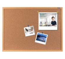 Доска пробковая Deli 8765 пробка желтый 90x120см деревянная рама