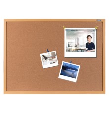 Доска пробковая Deli 8765 пробка желтый 90x120см деревянная рама