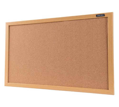 Доска пробковая Deli 8765 пробка желтый 90x120см деревянная рама