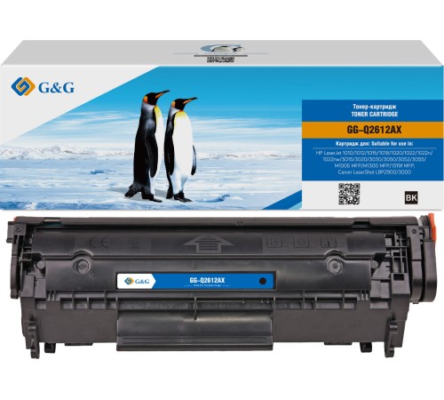 Картридж лазерный G&G GG-Q2612AX черный (2500стр.) для HP LJ 1010/1012/1015/1018/1020/1022/1022n/1022nw/3015/3020 Картридж лазерный G&G GG-Q2612AX черный (2500стр.) для HP LJ 1010/1012/1015/1018/1020/1022/1022n/1022nw/3015/3020