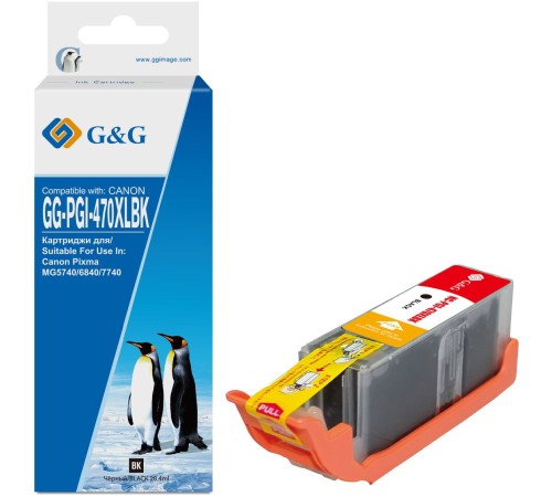 Картридж струйный G&G GG-PGI-470XLBK черный (20.4мл) для Canon MG5740/MG6840/MG7740