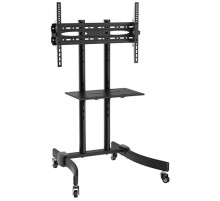 Стойка для телевизора Cactus CS-ST1030BK, 37-70", напольный, мобильный,  черный