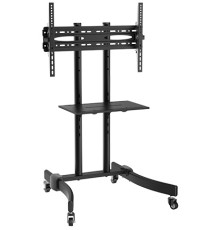 Стойка для телевизора Cactus CS-ST1030BK, 37-70", напольный, мобильный,  черный
