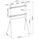 Подставка для телевизора Cactus CS-ST1247WTBCH, 49-70", напольный, белый / береза