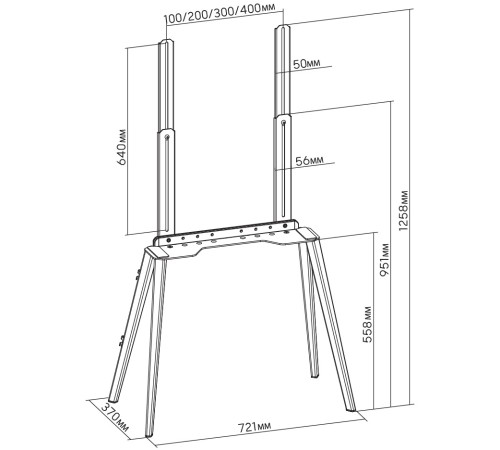 Подставка для телевизора Cactus CS-ST3644BKWN, 43-65", напольный, черный / орех Подставка для телевизора Cactus CS-ST3644BKWN, 43-65", напольный, черный / орех