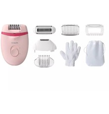 Эпилятор Philips BRE285/00 скор.:2 насад.:5 от электр.сети белый/розовый