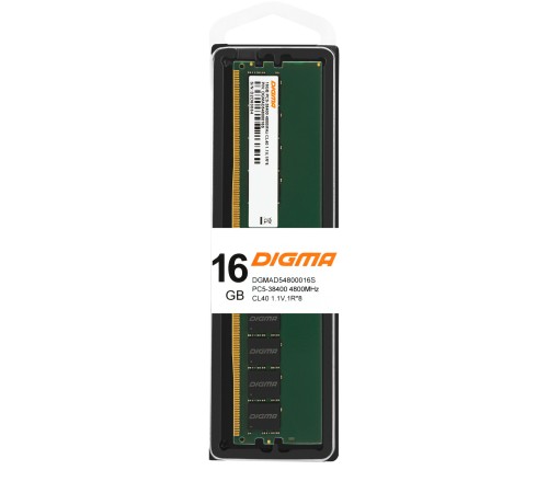 Память DDR5 16Gb 4800MHz Digma DGMAD54800016S RTL PC5-38400 CL40 DIMM 288-pin 1.1В single rank Память DDR5 16Gb 4800MHz Digma DGMAD54800016S RTL PC5-38400 CL40 DIMM 288-pin 1.1В single rank