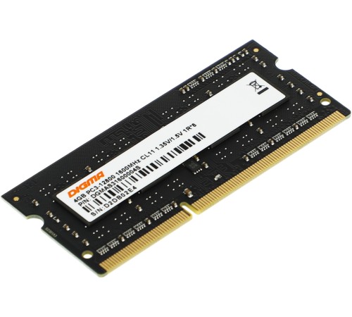 Память DDR3L 4Gb 1600MHz Digma DGMAS31600004S RTL PC3-12800 CL11 SO-DIMM 204-pin 1.35В single rank Память DDR3L 4Gb 1600MHz Digma DGMAS31600004S RTL PC3-12800 CL11 SO-DIMM 204-pin 1.35В single rank