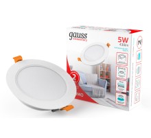 Светильник Gauss Elementary Downlight 5Вт 4000K белый круглый (9100420205)
