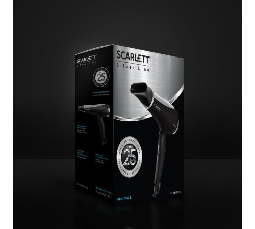 Фен Scarlett SC-HD70I76 2200Вт черный/серебристый
