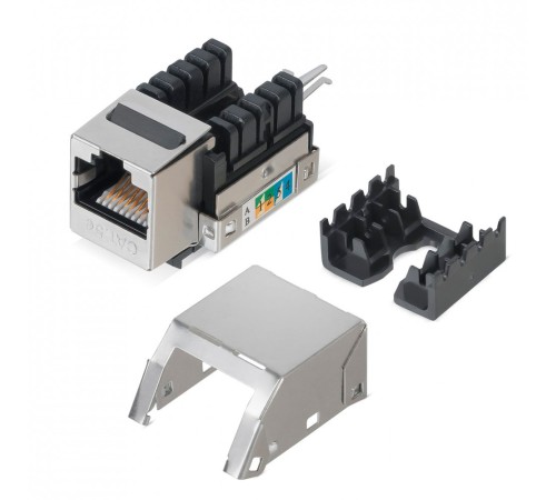 Модуль Hyperline WRLine WR-KJ-RJ45-C5E-SH-90 информ. KeystoneRJ45 1 кат.5E FTP черн.