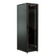 WRline Шкаф напольный 19-дюймовый, 42U, 2055x600x600 мм , передняя стеклянная дверь со стальными перфорированными боковинами, задняя дверь сплошная, цвет черный (RAL 9004) (разобранный)